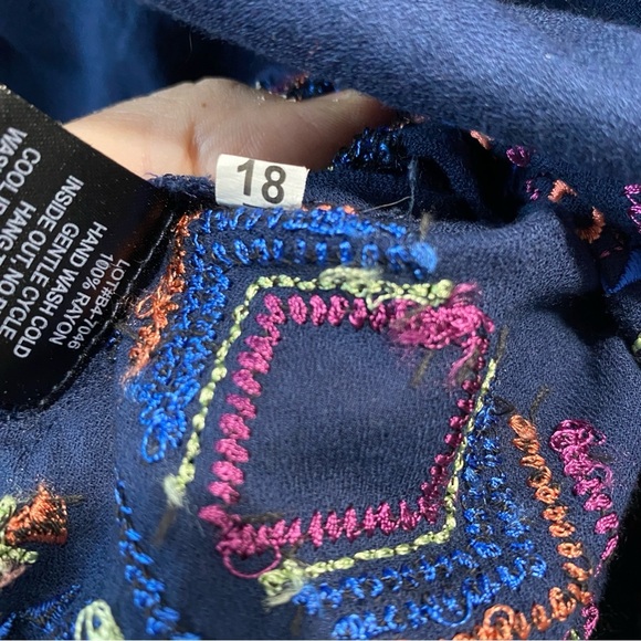 Rock & Roll Fairy Cowgirl Deep Blue Embroidered Western Top medium - Picture 12 of 14